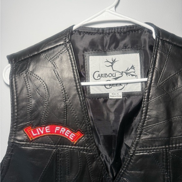 Black and Yellow Motorcycle Vest with Eagle Emblem - Picture 7 of 11